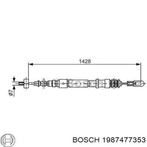 1987477353 Bosch трос ручного тормоза задний правый/левый