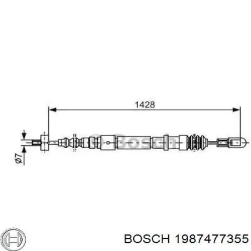 Задний трос ручника 1987477355 Bosch