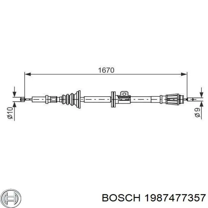 Задний трос ручника 1987477357 Bosch