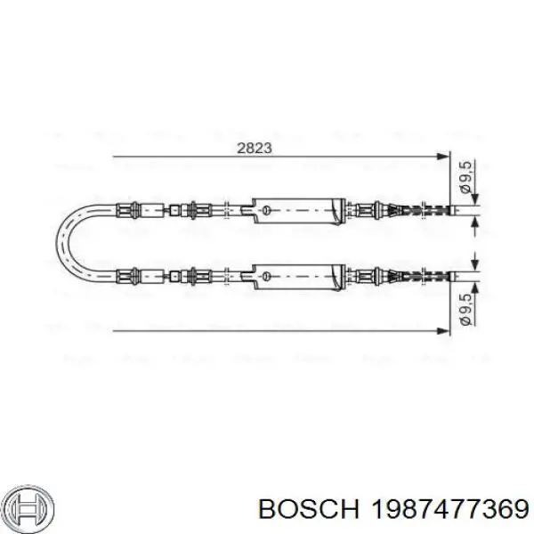 1987477369 Bosch трос ручного тормоза задний правый/левый