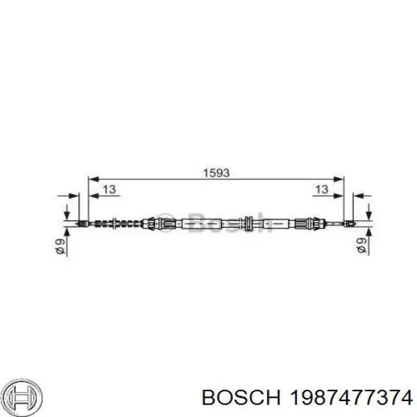 Задний трос ручника 1987477374 Bosch