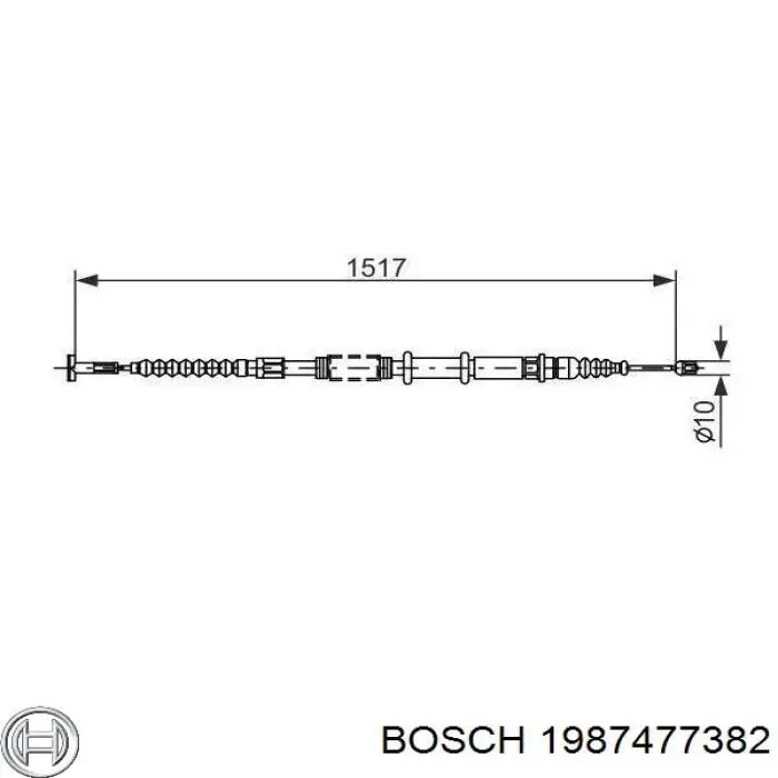 1987477382 Bosch трос ручного тормоза задний правый
