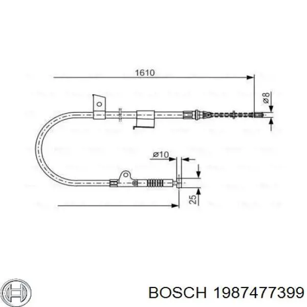 Задний правый трос ручника 1987477399 Bosch