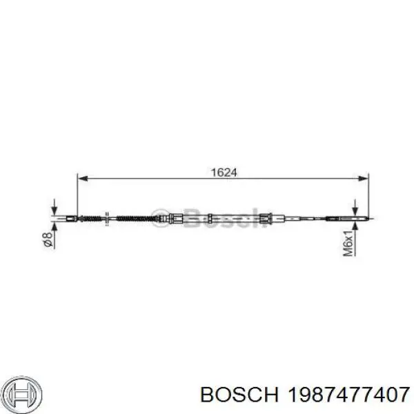1987477407 Bosch трос ручного тормоза задний правый/левый