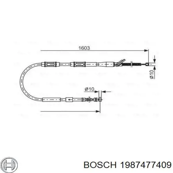 Задний правый трос ручника 1987477409 Bosch