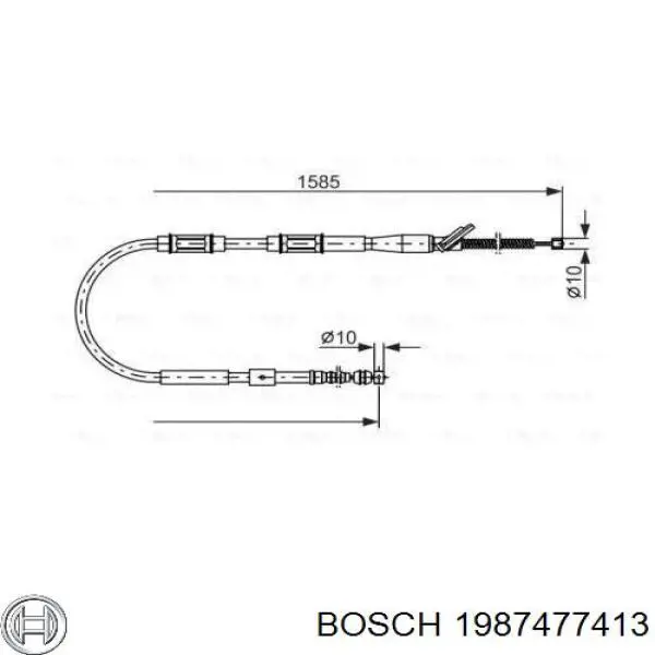 1987477413 Bosch трос ручного тормоза задний левый