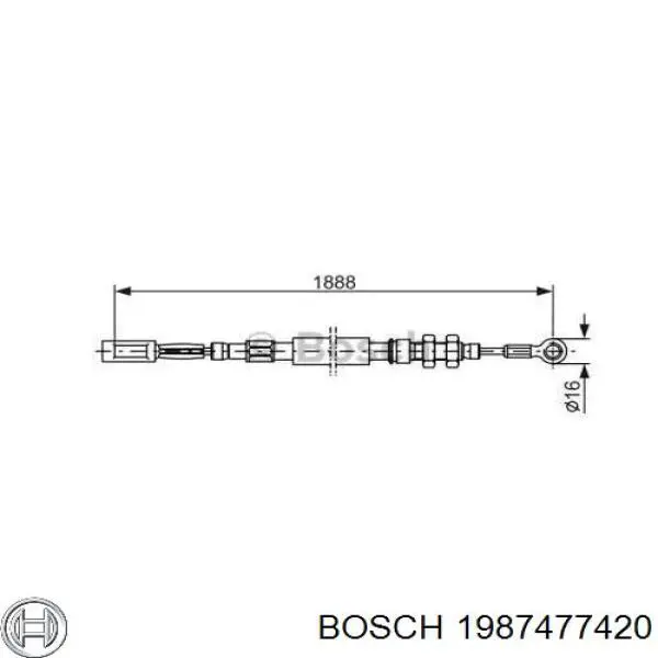 Передний трос ручника 1987477420 Bosch