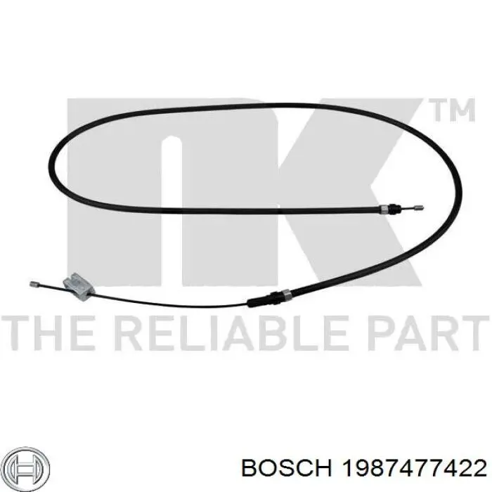 1987477422 Bosch Трос стояночного тормоза передний