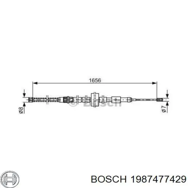 1987477429 Bosch трос ручного тормоза задний левый