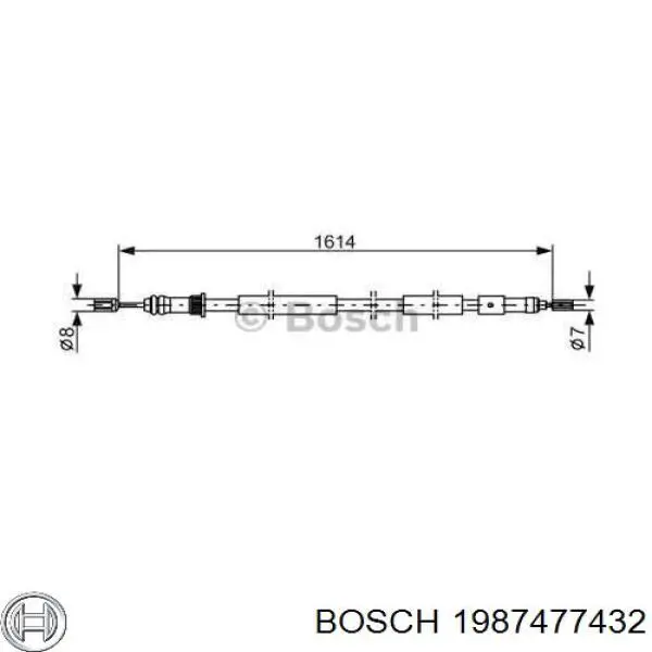 Задний правый трос ручника 1987477432 Bosch