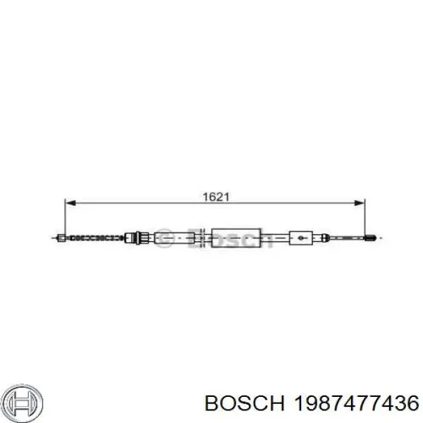 1987477436 Bosch трос ручного тормоза задний правый/левый