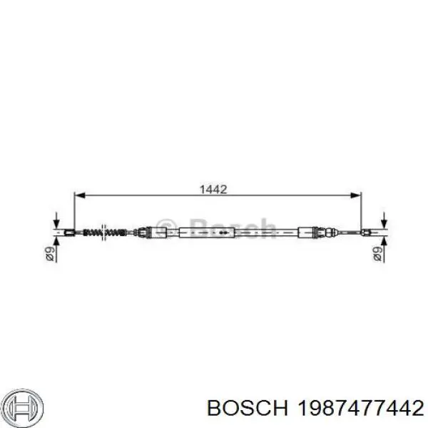 Задний трос ручника 1987477442 Bosch