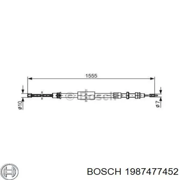 Задний правый трос ручника 1987477452 Bosch