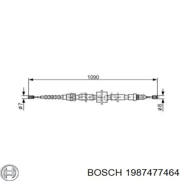 Задний трос ручника 1987477464 Bosch