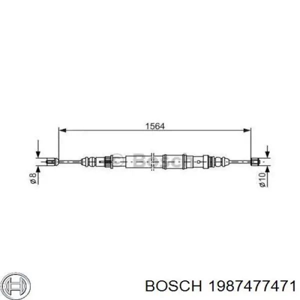 Задний трос ручника 1987477471 Bosch