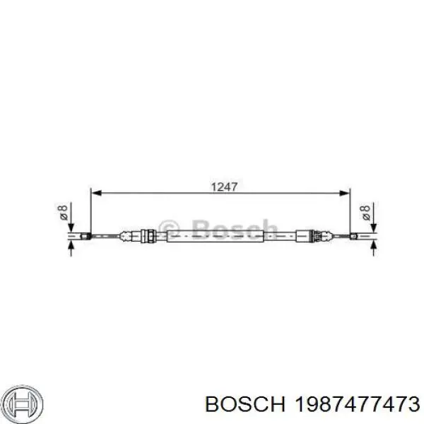 Cable de freno de mano trasero derecho/izquierdo 1987477473 Bosch