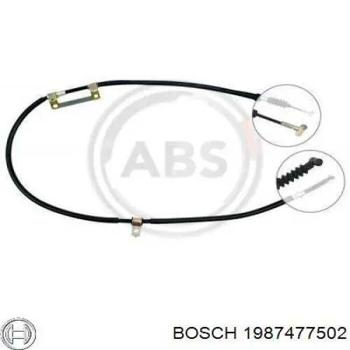 Трос ручного тормоза задний Bosch 1987477502 цена, от 19.68 USD