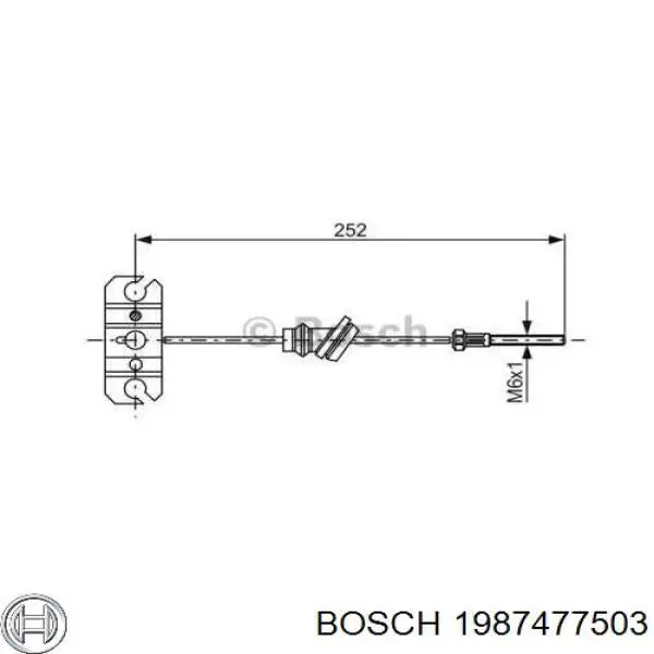 Передний трос ручника 1987477503 Bosch