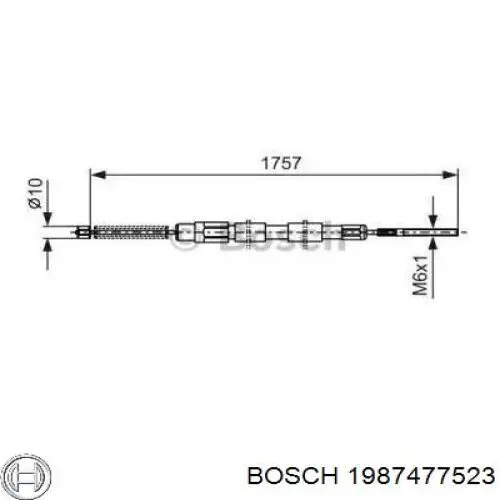 Задний трос ручника 1987477523 Bosch