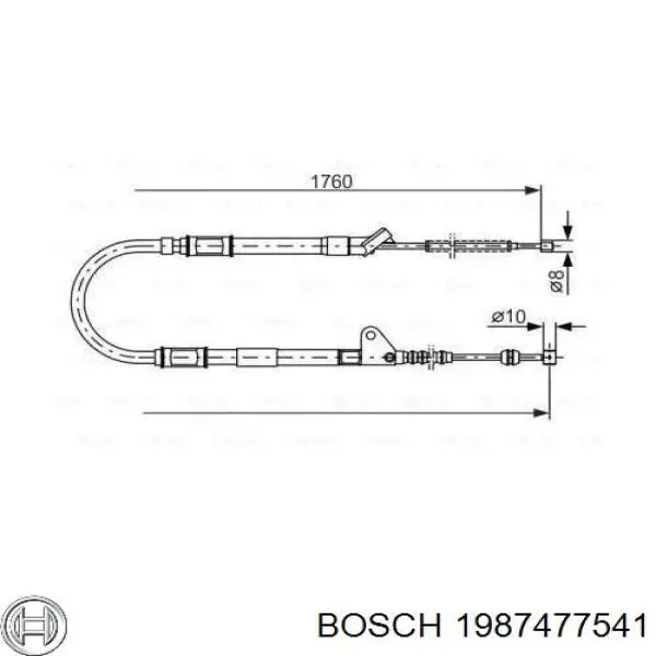 1987477541 Bosch трос ручного тормоза задний правый