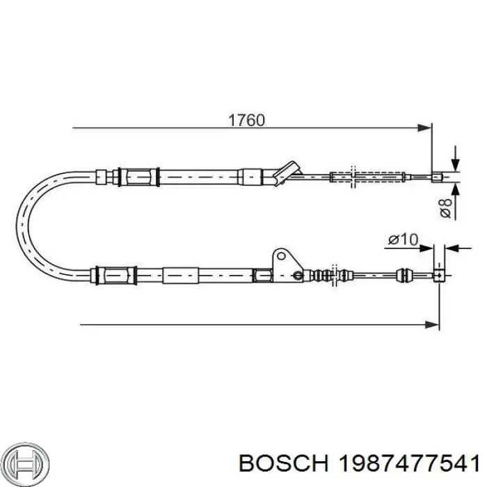 Задний правый трос ручника 1987477541 Bosch