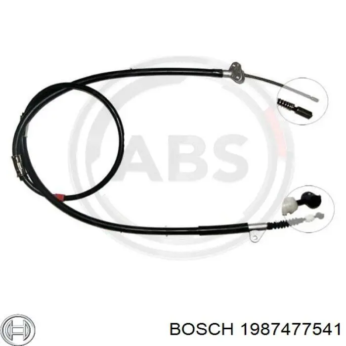 1987477541 Bosch Трос ручного тормоза задний, правый