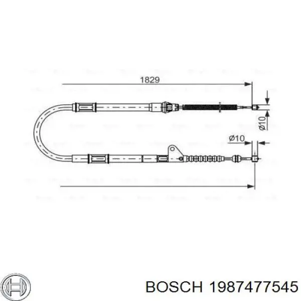 1987477545 Bosch трос ручного тормоза задний левый