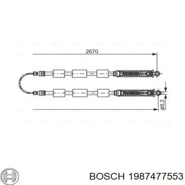 Передний трос ручника 1987477553 Bosch