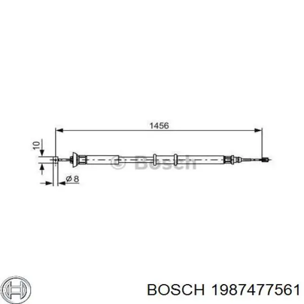 1987477561 Bosch трос ручного тормоза задний правый/левый