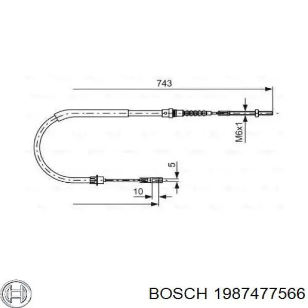 Трос ручника 1987477566 Bosch