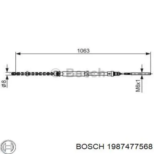 1987477568 Bosch Трос ручного тормоза