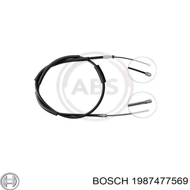 Купить 1987477569 Bosch Задний правый трос ручника