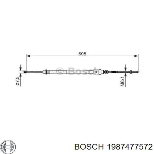 Трос ручника 1987477572 Bosch