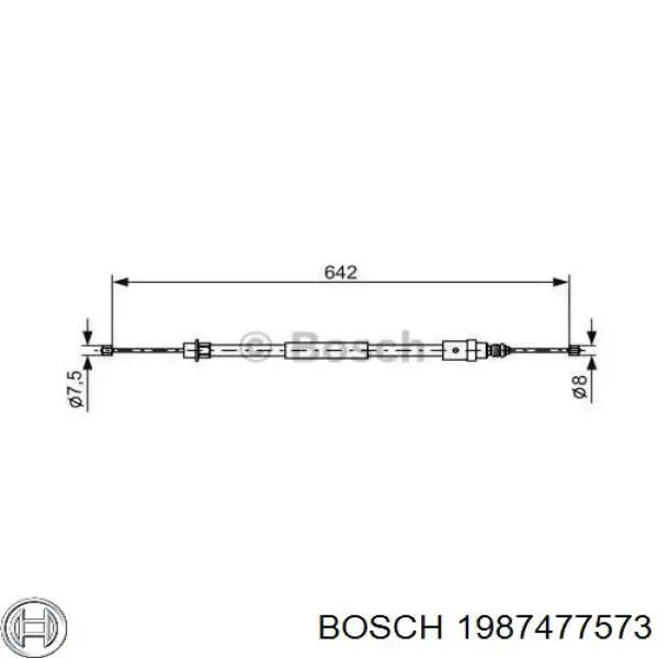 Задний правый трос ручника 1987477573 Bosch