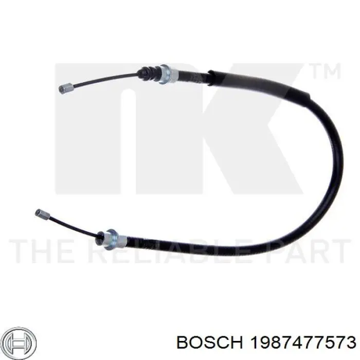 1987477573 Bosch Трос ручного тормоза задний, правый