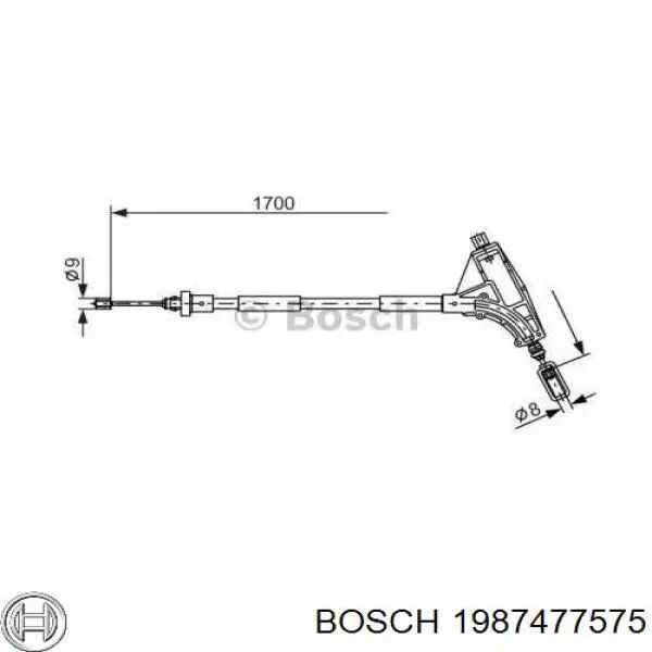 1987477575 Bosch трос ручного тормоза передний