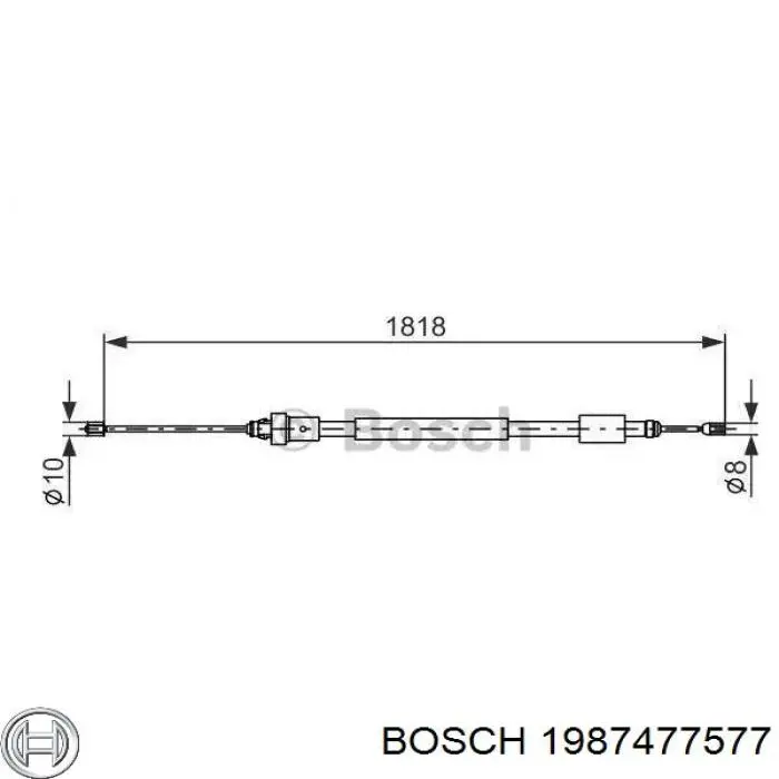 1987477577 Bosch трос ручного тормоза задний правый