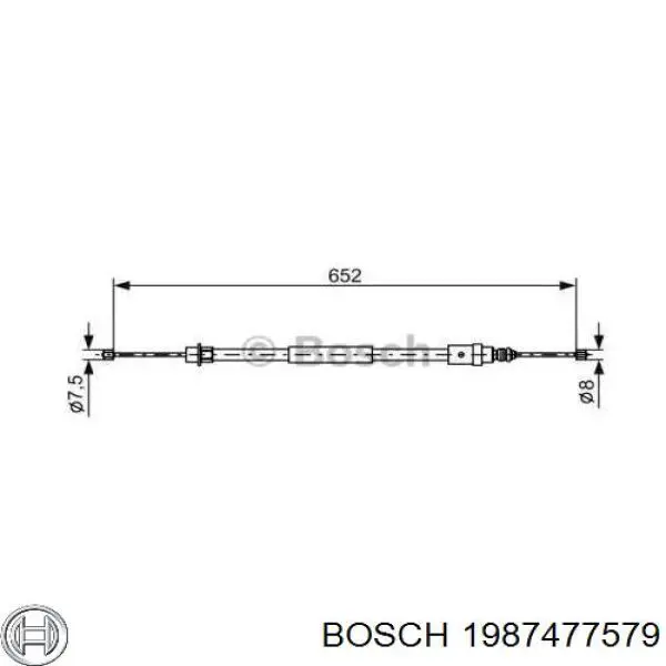 Задний правый трос ручника 1987477579 Bosch