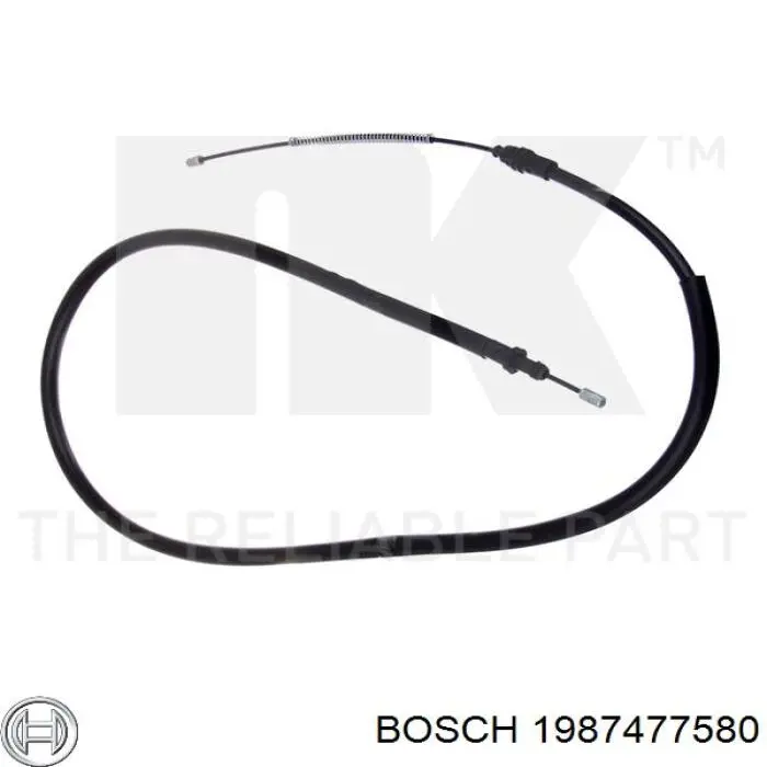 Купить 1987477580 Bosch Трос стояночного тормоза задний левый