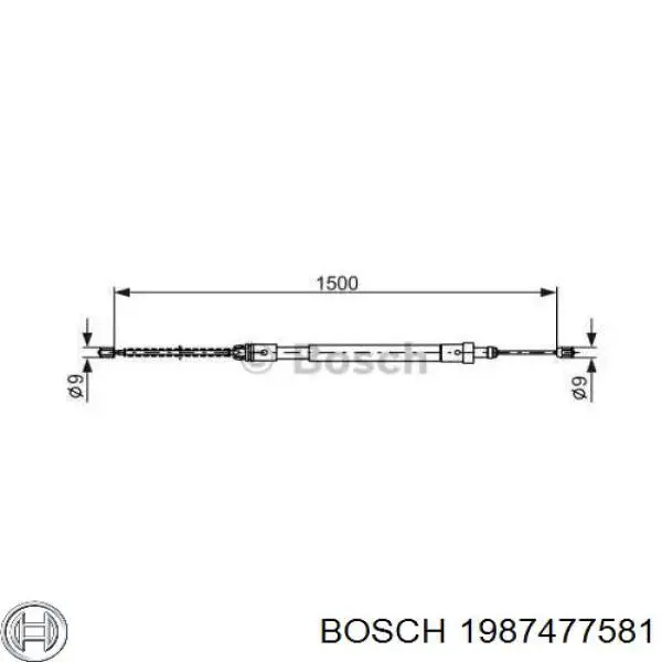 Задний правый трос ручника 1987477581 Bosch