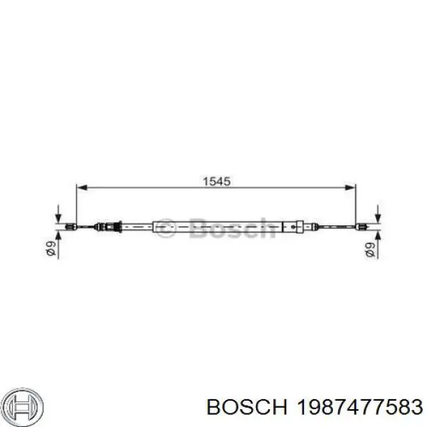 Задний правый трос ручника 1987477583 Bosch