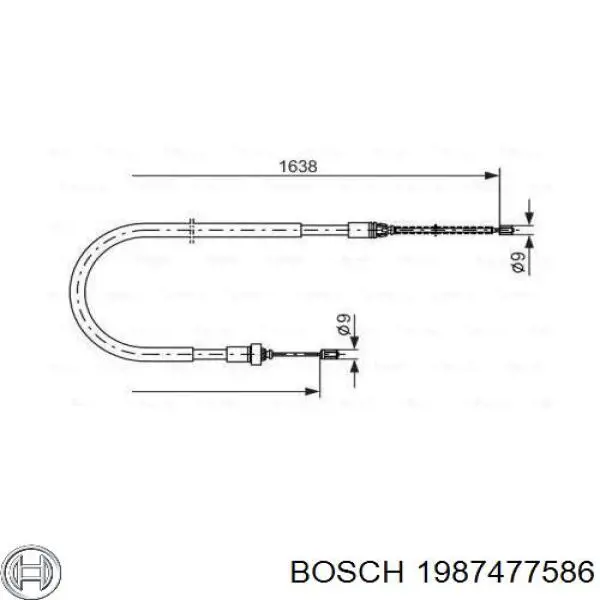 Задний трос ручника 1987477586 Bosch