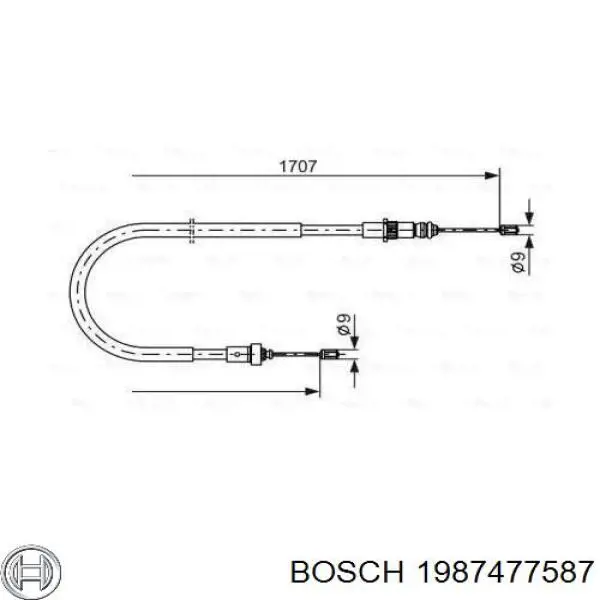 Задний трос ручника 1987477587 Bosch