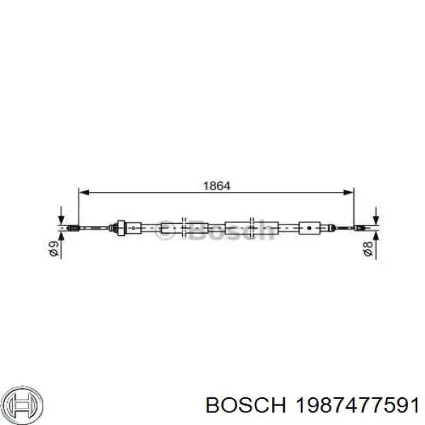 Задний правый трос ручника 1987477591 Bosch