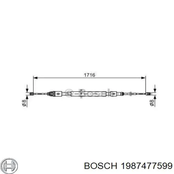 Задний трос ручника 1987477599 Bosch