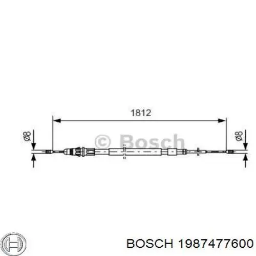 Задний трос ручника 1987477600 Bosch