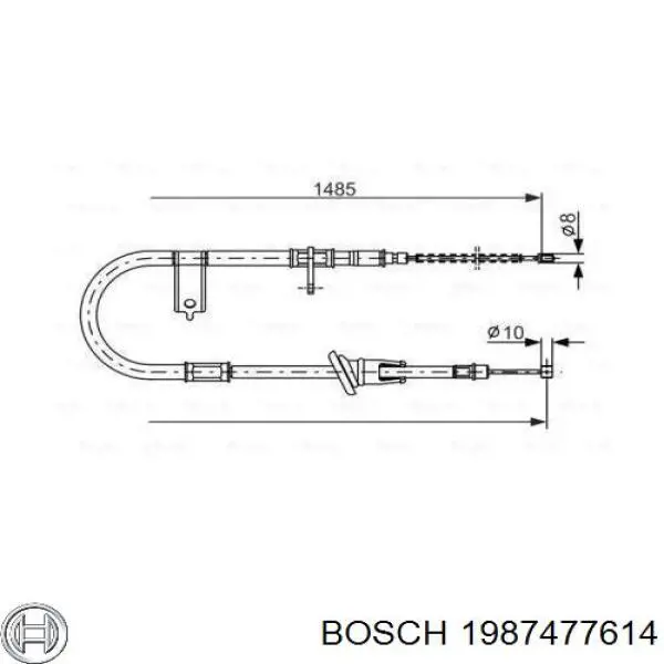 1987477614 Bosch трос ручного тормоза задний правый