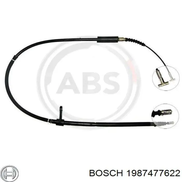 Трос ручного гальма задній, лівий 1987477622 Bosch