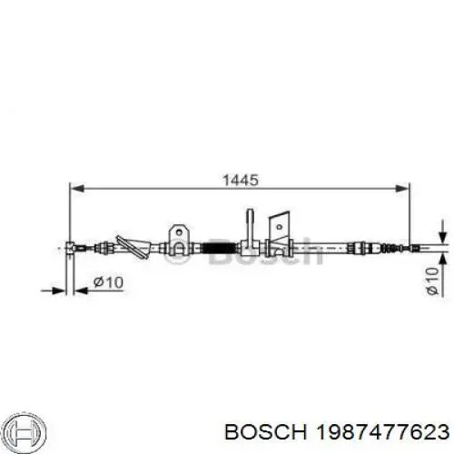 1987477623 Bosch трос ручного тормоза задний левый