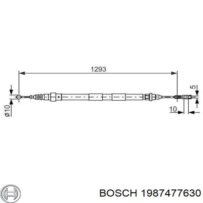 1987477630 Bosch трос ручного тормоза задний правый/левый